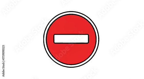 No entry circle with bar outline icon vector