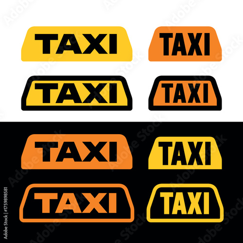 Taxi icon. Taxi checker. Yellow taxi roof light. Square pattern, symbol of public transportation in the city.