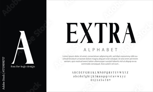 extra_serif vector alphabet font for logo design