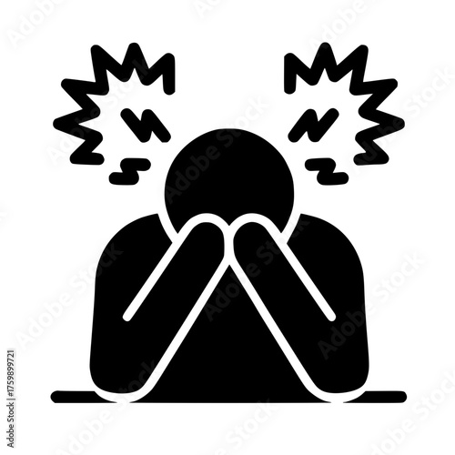 Overwhelmed person feeling stressed and anxious under pressure, struggling with mental health issues, showing burnout and frustration, originally vector graphic
