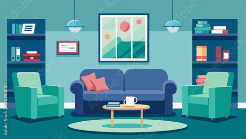 A comfortable seating area with magazines and brochures for patients to peruse.