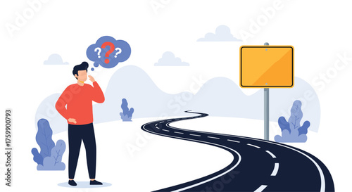 A person stands at a crossroads considering the path ahead.