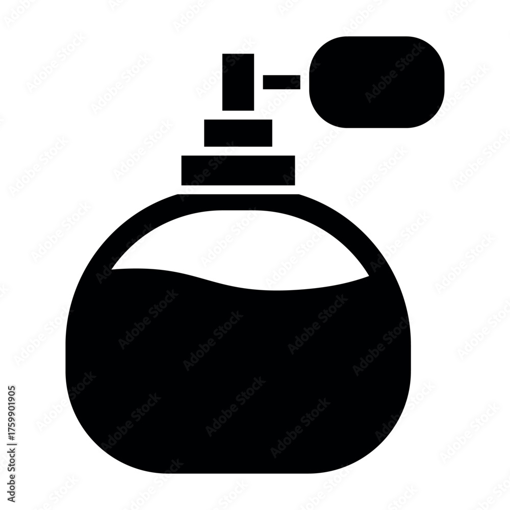 Fototapeta premium Perfume Bottle Icon – Elegant Fragrance Symbol in Flat Design