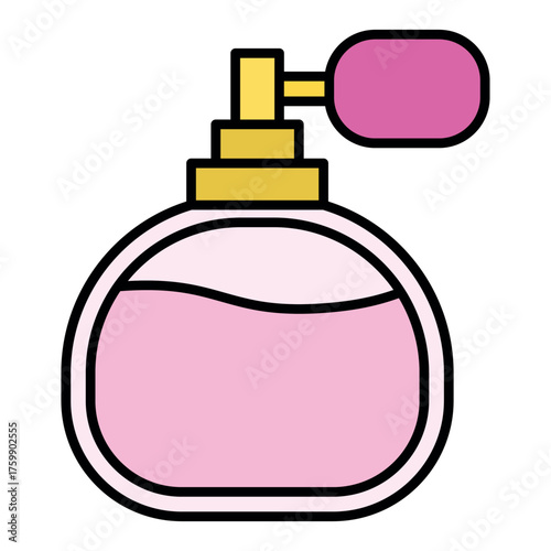 Perfume Bottle Icon – Elegant Fragrance Symbol in Flat Design