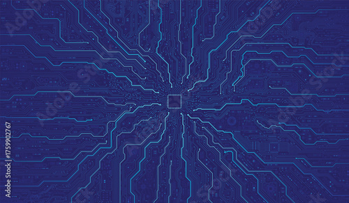 CPU Chip on Motherboard. Central Computer Processors CPU concept. Quantum computer large data processing database concept. Futuristic microchip processor. Digital chip.