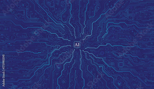 CPU Chip on Motherboard. Central Computer Processors CPU concept. Quantum computer large data processing database concept. Futuristic microchip processor. Digital chip.
