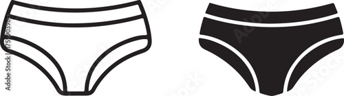 Outline and Solid Silhouette Icons of Women's Underwear Briefs panties lingerie