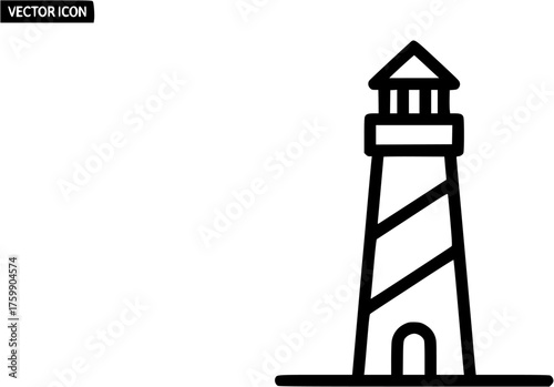 lighthouse silhouette flat vector icon
