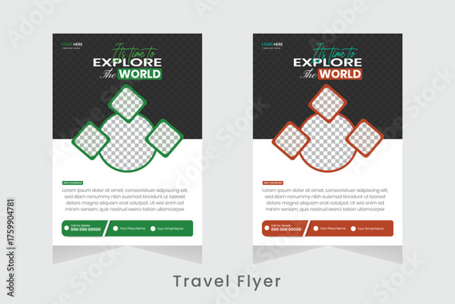 Travel flyer design template.
