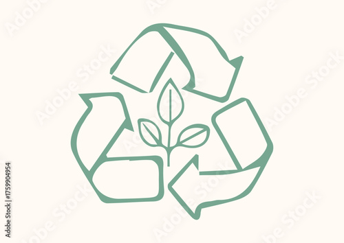 Recycling Symbol with Plant Nature