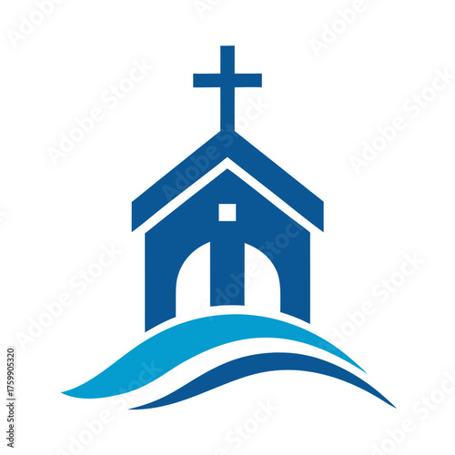 Church Christian Logo Vector Icon Design Template Faith and Religious Symbols