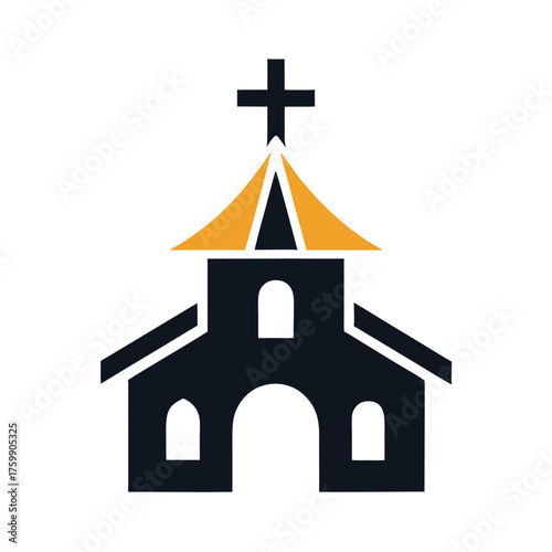 Church Christian Logo Vector Icon Design Template Faith and Religious Symbols