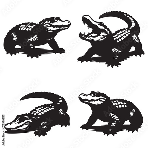ector illustration of alligator semi realistic art style