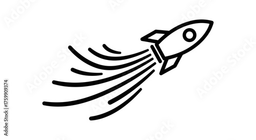 A Rocket Soaring Through The Darkness Depicting Rapid Ascent And Cosmic Exploration