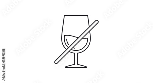 Abstinence Concept Depicted Clearly With A Wine Glass Image And A Ban Symbol