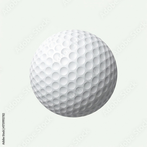 White golf ball vector icon with small dots detail.