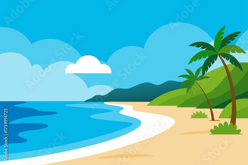 beach with palm trees