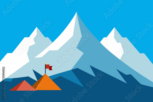 vector illustration of a mountain landscape