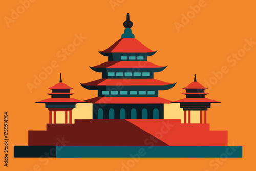 vector illustration of temple