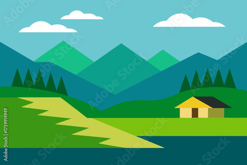 landscape with mountains