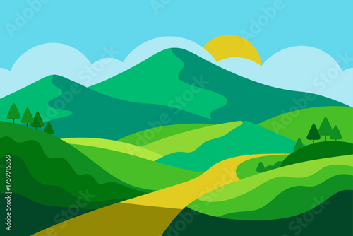 landscape with mountains