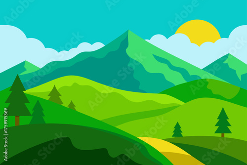 summer landscape with mountains