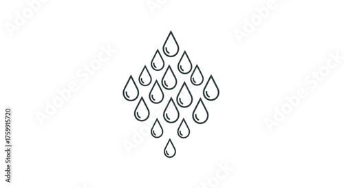 Abstract Composition of Water Droplets on Dark Backgrounds Visual Display