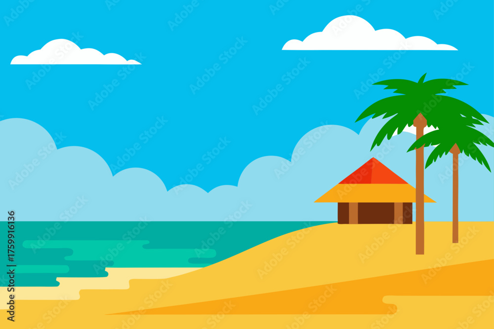 Obraz premium beach with palm trees