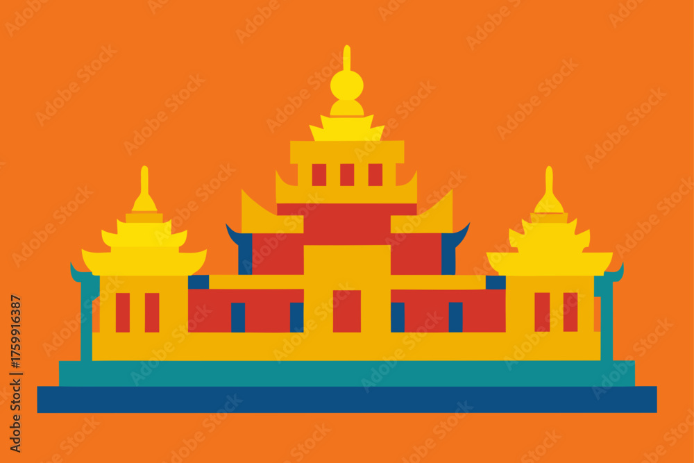 Obraz premium vector illustration of a temple