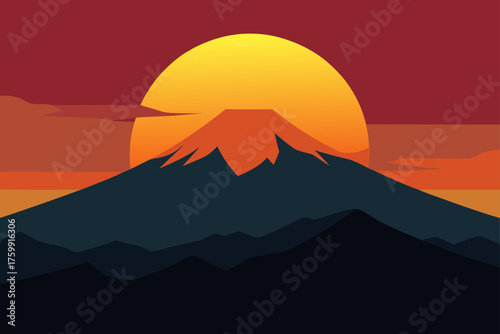 sunset over the mountains