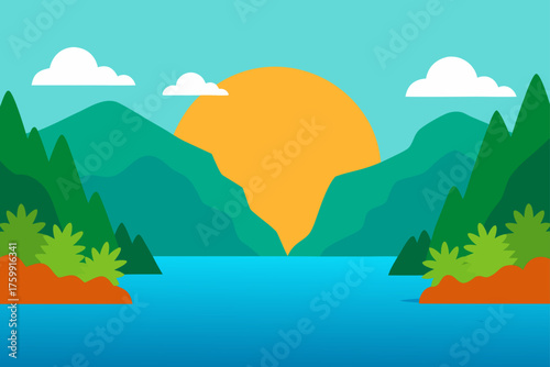 landscape with mountains