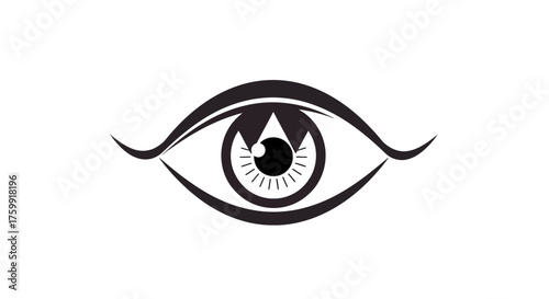 Abstract Eye Icon On Black Background Symbolizing Vision Perception Awareness