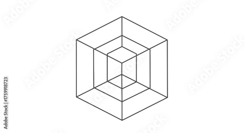 Abstract Geometric Cube Composition In Darkness Depicting Architectural Constructive Design