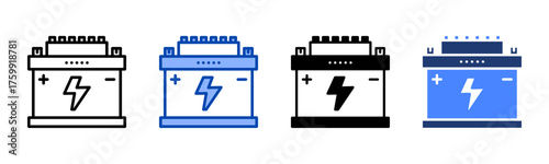 Battery Power icon set multiple style collection