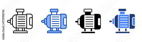 Electric Motor icon set multiple style collection