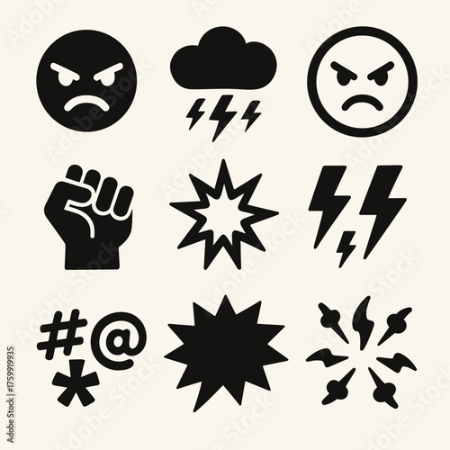 Angry icon. Bad words icon