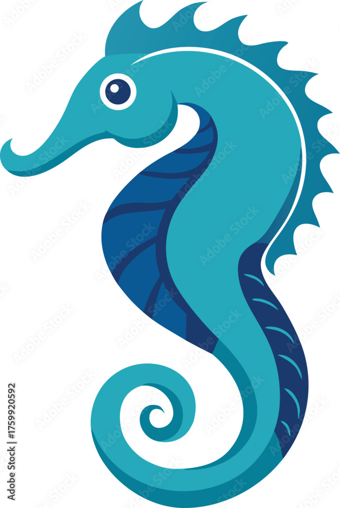 Naklejka premium Vector illustration of a cute cartoon sea snake character swimming with a seahorse in the ocean water