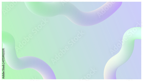 グラデーション立体チューブのフレーム背景 (淡い黄緑と水色)