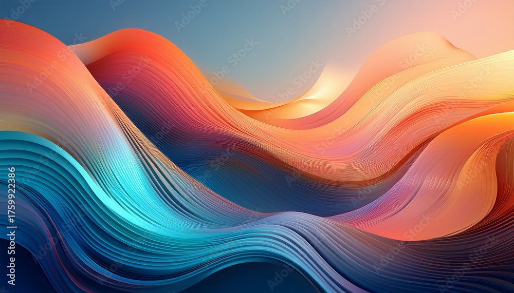 Obraz premium dynamic abstract waves create a smooth gradient background