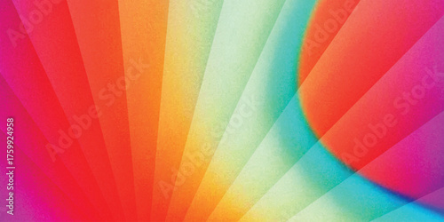 Orange teal green pink abstract grainy gradient background noise texture effect summer poster