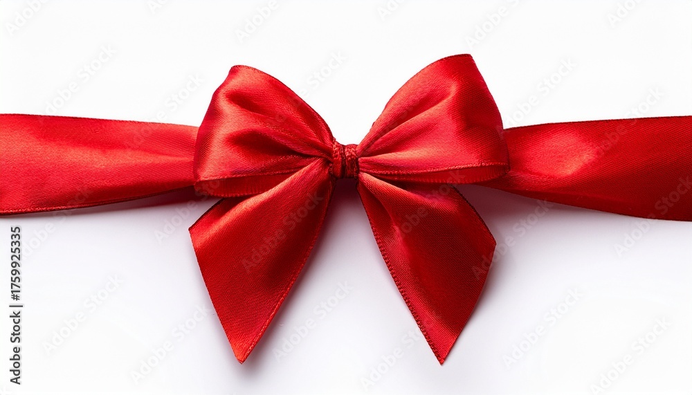 Fototapeta premium Beautiful Red Bow On A White Background