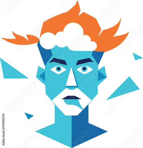 Surreal dreamworld of fragmented shapes forming abstract