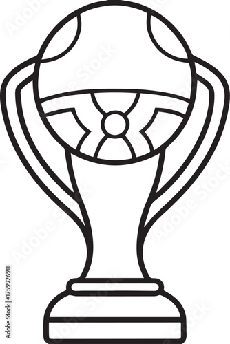world cup trophy outline vector illustration line art