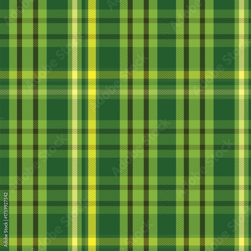 Green Flannel Lumberjack Seamless Checkered Plaid Pattern Background for Design