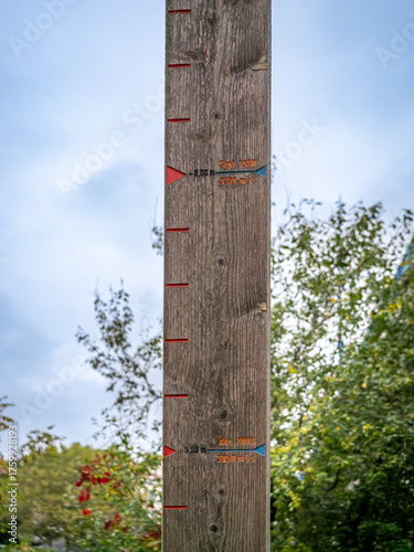 Repère de crues sur la Loire en France
