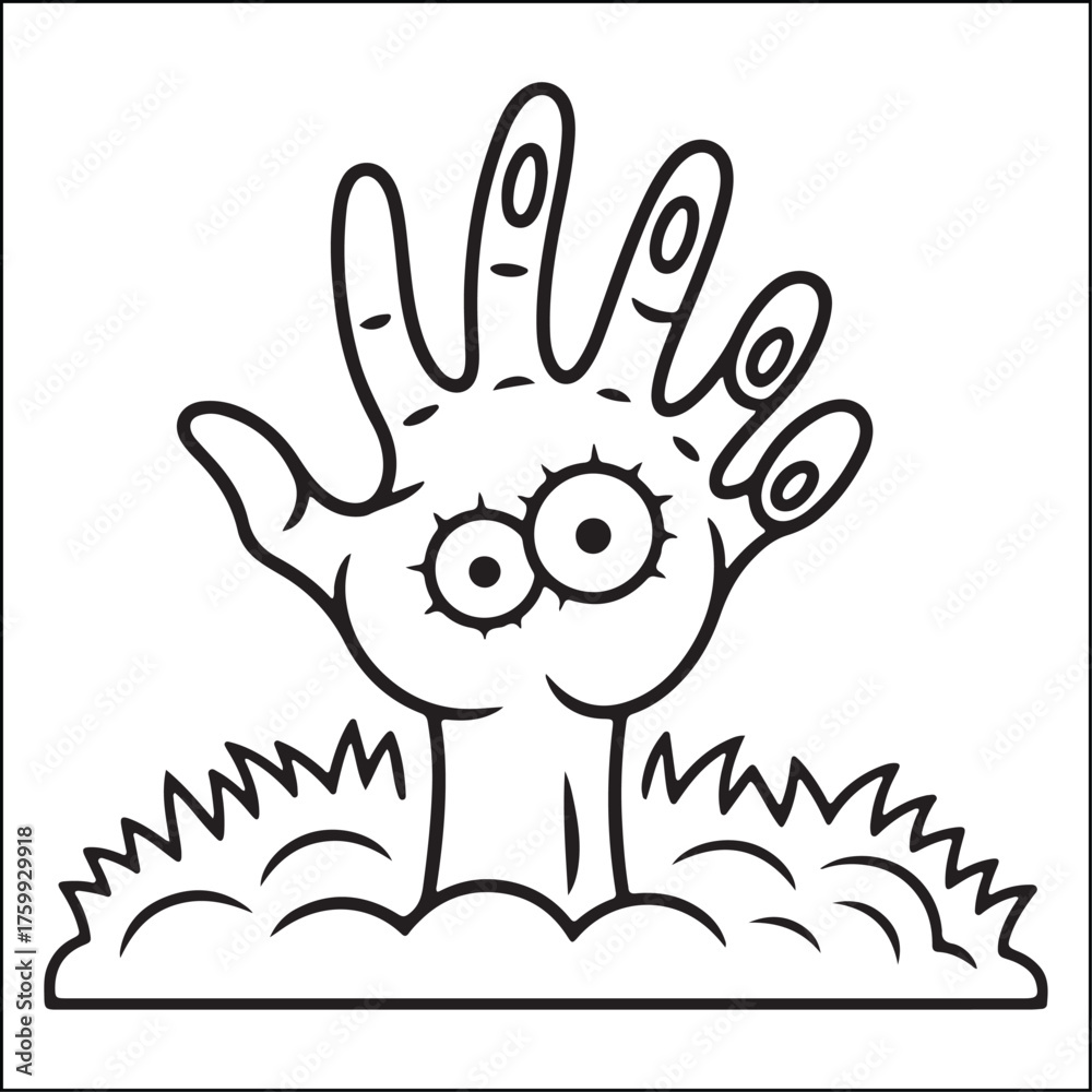 Obraz premium Spooky Helloween bold and easy coloring pages for adults. 