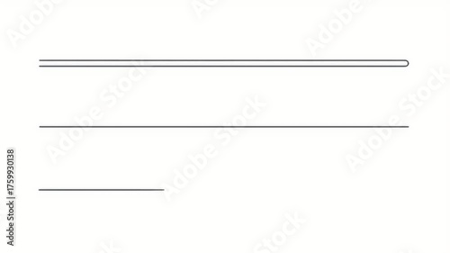 Minimalist Line Art: Three Lines of Varying Lengths on White Background