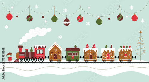 Adorable Gingerbread Train Brings Sweet Holiday Cheer and Festive Winter Magic to Christmas Celebrations with Charming Details and Whimsical Seasonal Decorations