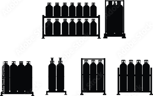 Black silhouette construction tools vector set, hammer wrench pliers drill saw and helmet illustration, industrial repair and mechanical equipment icons for design