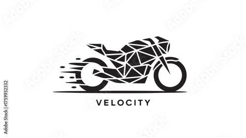 Sleek motorcycle emblem for speed and style, a dynamic icon showcasing velocity and cutting edge design, perfect for branding and modern transportation themes, inspiring power and innovation